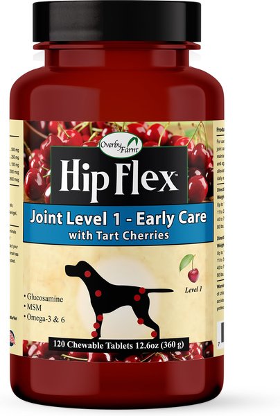 Overby Farm Hip Flex Joint Level 1 Early Care with Tart Cherries Dog Tablets, 120 count slide 1 of 3