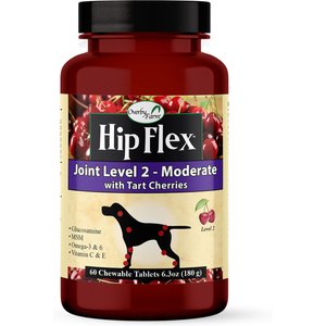 Overby Farm Hip Flex Joint Level 2 Moderate Care with Tart Cherries Dog Tablets, 60 count