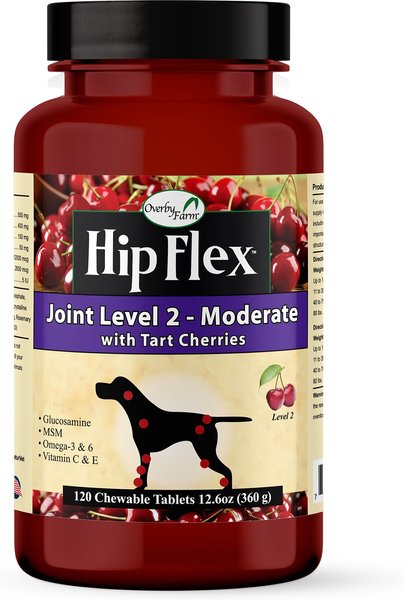 Overby Farm Hip Flex Joint Level 2 Moderate Care with Tart Cherries Dog Tablets, 120 count slide 1 of 4