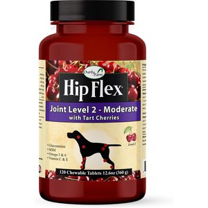 Overby Farm Hip Flex Joint Level 2 Moderate Care with Tart Cherries Dog Tablets, 120 count