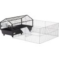 PawHut Rolling Metal Small Pet Cage, 47-in