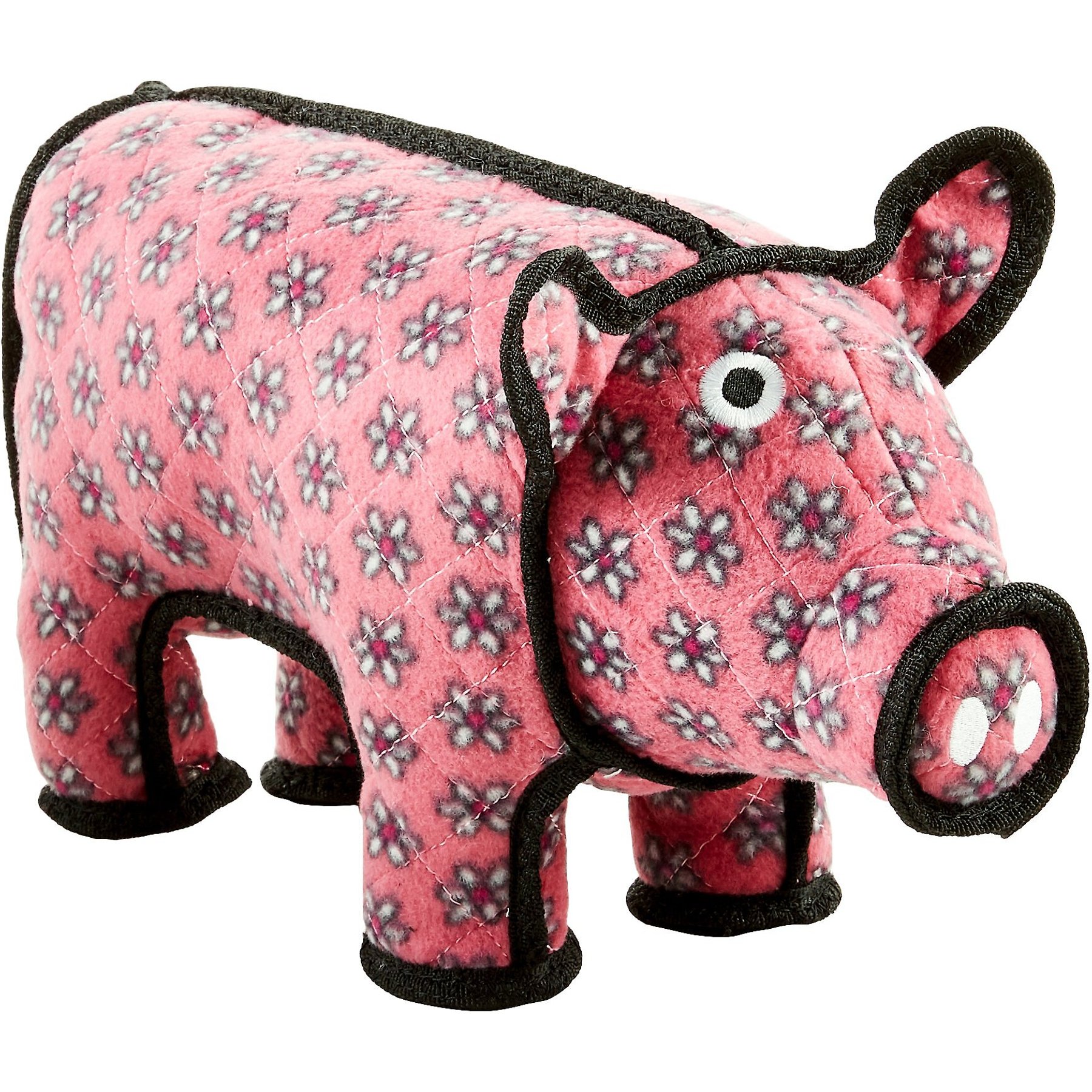 TUFFY'S Jr Bone2 Squeaky Plush Dog Toy, Pink Leopard 