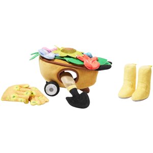 Frisco Spring Wheelbarrow Hide and Seek Puzzle Plush Squeaky Dog Toy, Small/Medium
