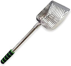 SunGrow Cat Long Handle Metal Scoop for Clumping Clay Litter & Dog Poop Picker Upper