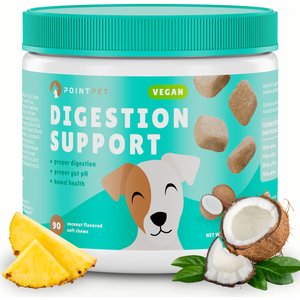PointPet Vegan Digestive Support Coconut Flavored Dog Soft Chews Supplement, 90 count