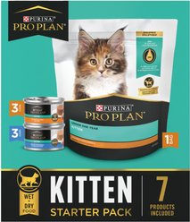 Purina Pro Plan Complete & Balanced Kitten Starter Pack Cat Food, 2.12-lb box