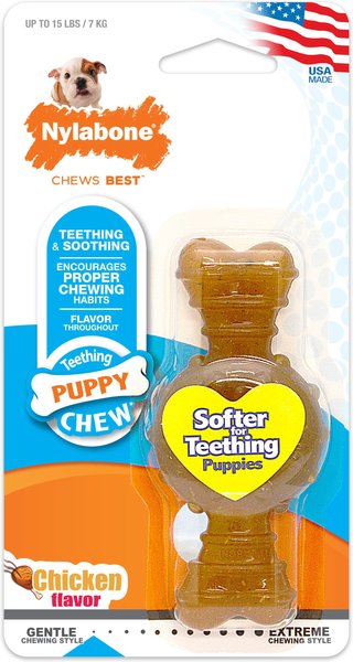 Nylabone Puppy Chew Ring Chicken Flavored Puppy Chew Toy, X-Small slide 1 of 12
