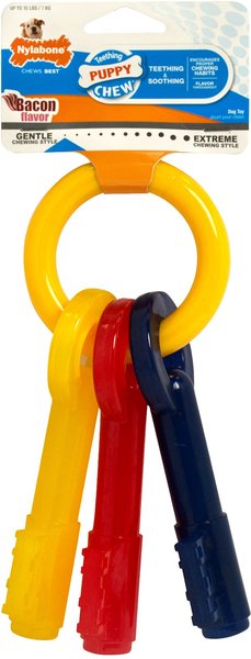 Nylabone Just for Puppies Teething Chew Keys Dog Toy, X-Small slide 1 of 9