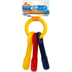 Nylabone Just for Puppies Teething Chew Toy Keys Bacon, X-Small 