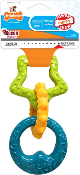 NYLABONE Puppy Power Teething Rings Chew Toy, Small - Chewy.com