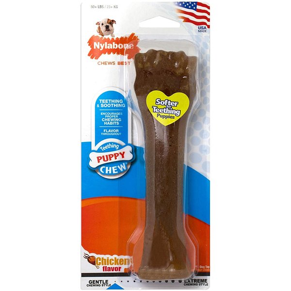 Nylabone Teething Puppy Chill'n Chew Peanut Butter Chew Toy for