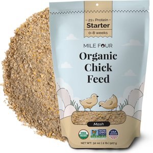 Mile Four 21% Organic Mash Starter Chicken & Duck Feed, 2-lb bag