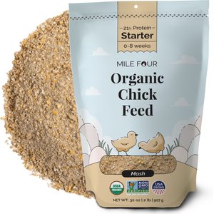 Mile Four Organic 21% Protein Mash Starter Chicken & Duck Feed, 2-lb bag