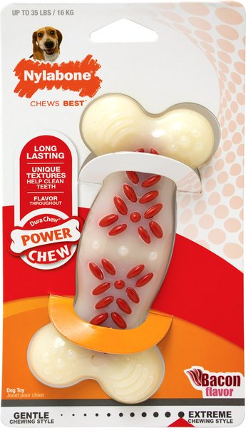 Nylabone Power Chew Action Ridges Chew Toy Bacon, Medium slide 1 of 9