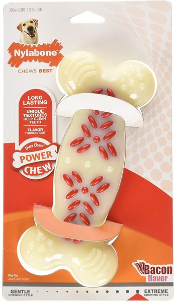 NYLABONE Power Chew Action Ridges Chew Toy Bacon X Large Chewy