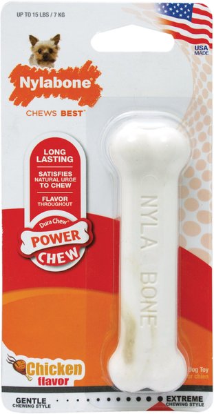 Nylabone Power Chew Chicken Flavored Durable Dog Chew Toy, X-Small  slide 1 of 12
