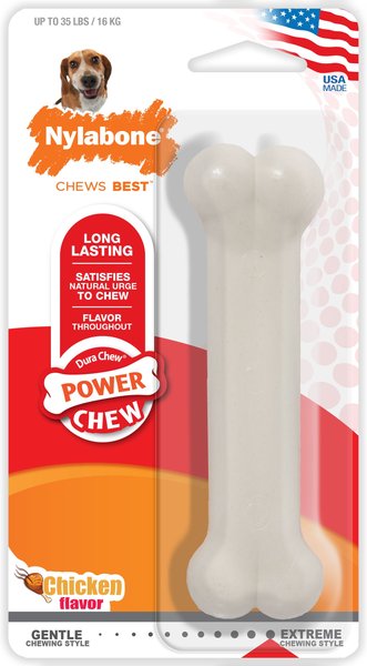 Nylabone Power Chew Chicken Flavored Durable Dog Chew Toy, Medium  slide 1 of 12