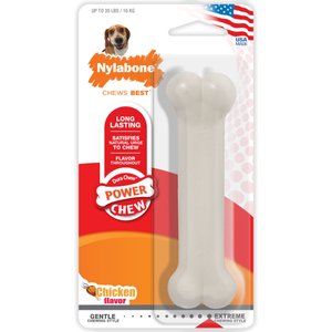 Nylabone Power Chew Chicken Flavored Durable Dog Chew Toy, Medium 