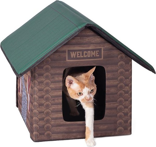 K&H Pet Products Outdoor Unheated Kitty House Cat Shelter, Log Cabin slide 1 of 8