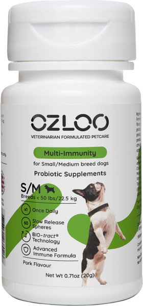 OZLOO Multi Immunity Pork Flavored Chewable Tablet Supplement for Small & Medium Adult Dogs, 60 count slide 1 of 9