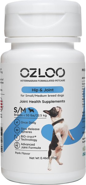 OZLOO Hip & Joint Pork Flavored Chewable Tablet Supplement for Small & Medium Adult Dogs, 30 count slide 1 of 9