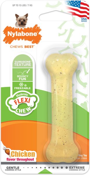 Nylabone FlexiChew Chicken Flavored Dog Chew Toy, X-Small slide 1 of 12