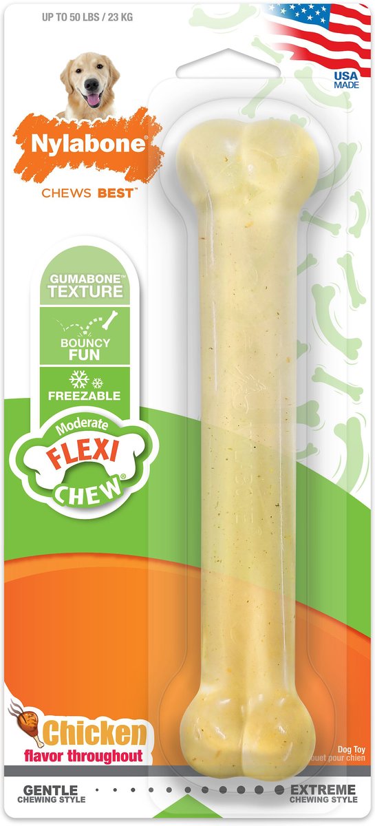 Nylabone FlexiChew Twin Pack Chicken & Original Flavored Dog Chew Toy