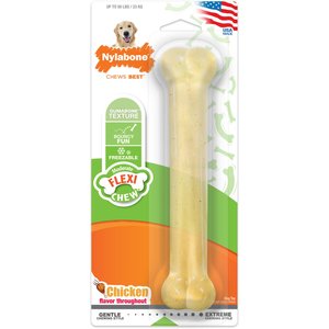 Nylabone Flex Moderate Chew Dog Toy Smooth Bone, Chicken, Large