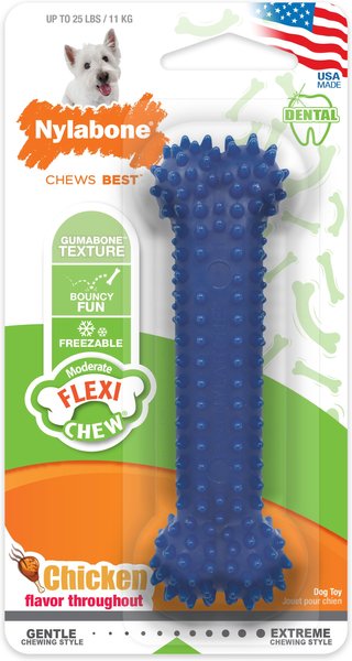 Nylabone Dental Chew Bone Chicken Flavored Dog Chew Toy, Small slide 1 of 11