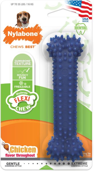Nylabone Dental Chew Bone Chicken Flavored Dog Chew Toy, Medium slide 1 of 11