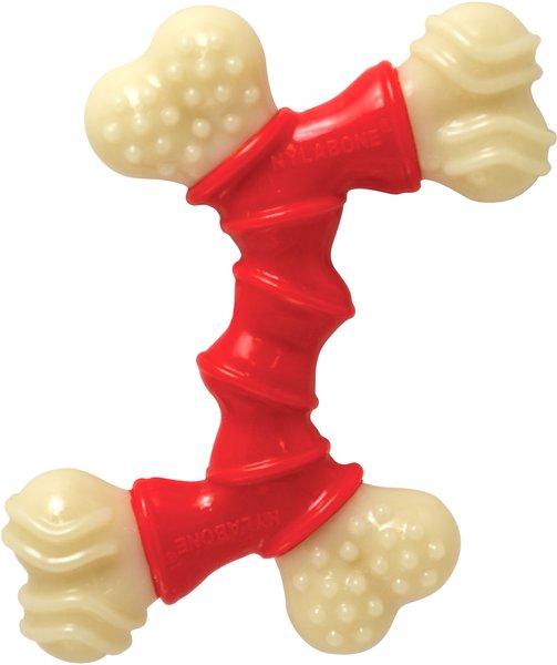 NYLABONE Double Bone Power Chew LongLasting Dog Toy Bacon, Medium