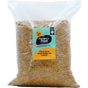 Forager's Feed Whole Dried Black Soldier Fly Larvae Bag Poultry Treats, 20-lb bag