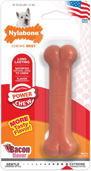 Nylabone Power Chew Bacon Flavored Durable Dog Chew Toy, Small  slide 1 of 11