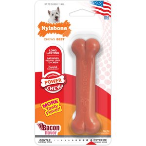 Nylabone Power Chew Durable Dog Toy Bacon, Small 