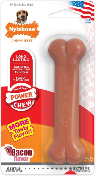 Nylabone Power Chew Bacon Flavored Durable Chew Dog Toy, Medium  slide 1 of 11