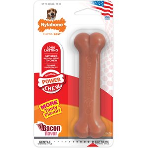 Nylabone Power Chew Durable Dog Toy Bacon, Medium 