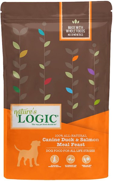 Nature's Logic Canine Duck & Salmon Meal Feast All Life Stages Dry Dog Food, 4.4-lb bag slide 1 of 9
