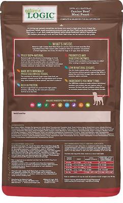 Show full view: Nature's Logic Canine Beef Meal Feast All Life Stages Dry Dog Food, 26.4-lb bag slide 4 of 6