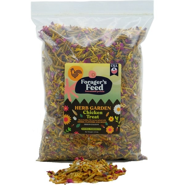 FORAGER'S FEED Herb Garden BSFL, Herbs, Flowers & Seeds Poultry Treats
