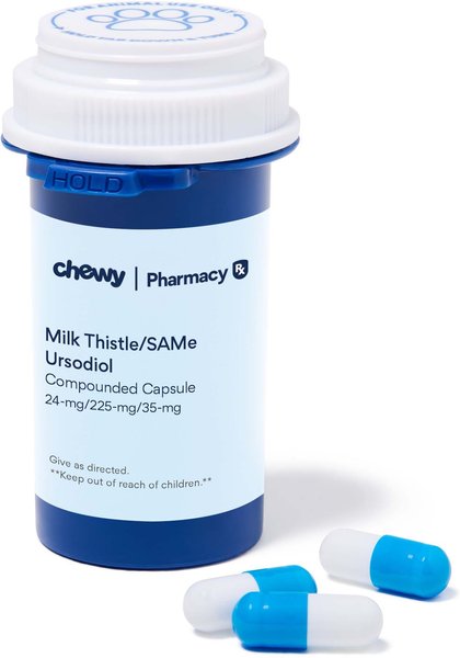 Milk Thistle/SAMe/Ursodiol Compounded Capsule for Dogs and Cats, 24-mg/225-mg/35-mg, 1 Capsule slide 1 of 2