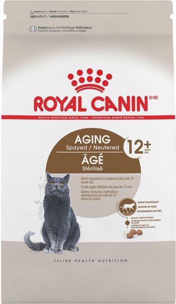 Royal Canin Aging Spayed/Neutered 12+ Dry Cat Food, 7-lb bag slide 1 of 6