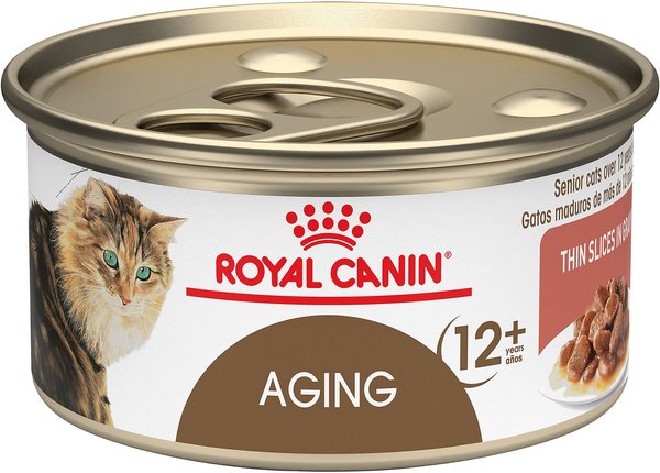 Royal Canin Aging 12+ Thin Slices in Gravy Canned Cat Food, 3-oz, case of 24 slide 1 of 7