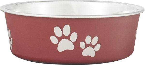 Loving Pets Bella Non-Skid Stainless Steel Dog & Cat Bowl, Merlot, 1.75-cup slide 1 of 3