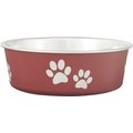 Loving Pets Bella Non-Skid Stainless Steel Dog & Cat Bowl, Merlot, 1.75-cup