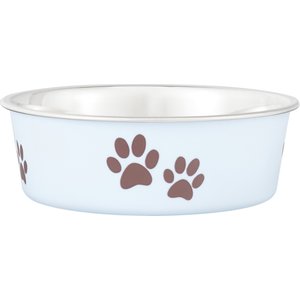Loving Pets Bella Non-Skid Stainless Steel Dog & Cat Bowl, Murano Blue, 1.75-cup