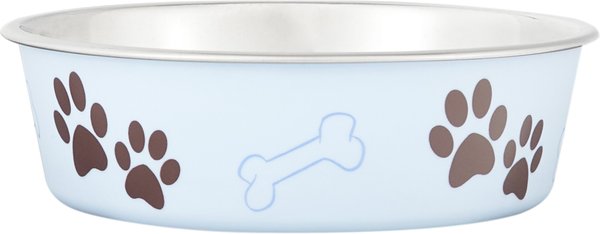Loving Pets Bella Non-Skid Stainless Steel Dog & Cat Bowl, Murano Blue, 3.25-cup slide 1 of 4