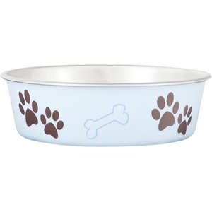 Loving Pets Bella Non-Skid Stainless Steel Dog & Cat Bowl, Murano Blue, 3.25-cup