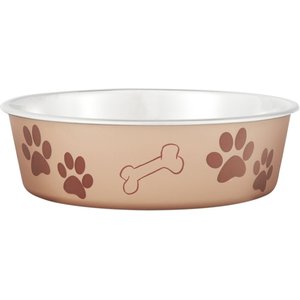Loving Pets Bella Non-Skid Stainless Steel Dog & Cat Bowl, Champagne, 3.25-cup