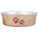 Loving Pets Bella Non-Skid Stainless Steel Dog & Cat Bowl, Metallic Champagne, 7.75-cup