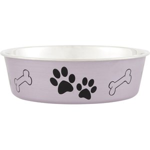 Loving Pets Bella Non-Skid Stainless Steel Dog & Cat Bowl, Metallic Grape, 3.5-cup